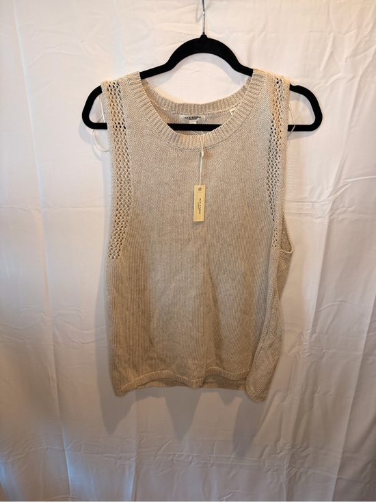 Max Studio Tops - Max Studio Open-Knit Sleeveless Tank - Beige Cream